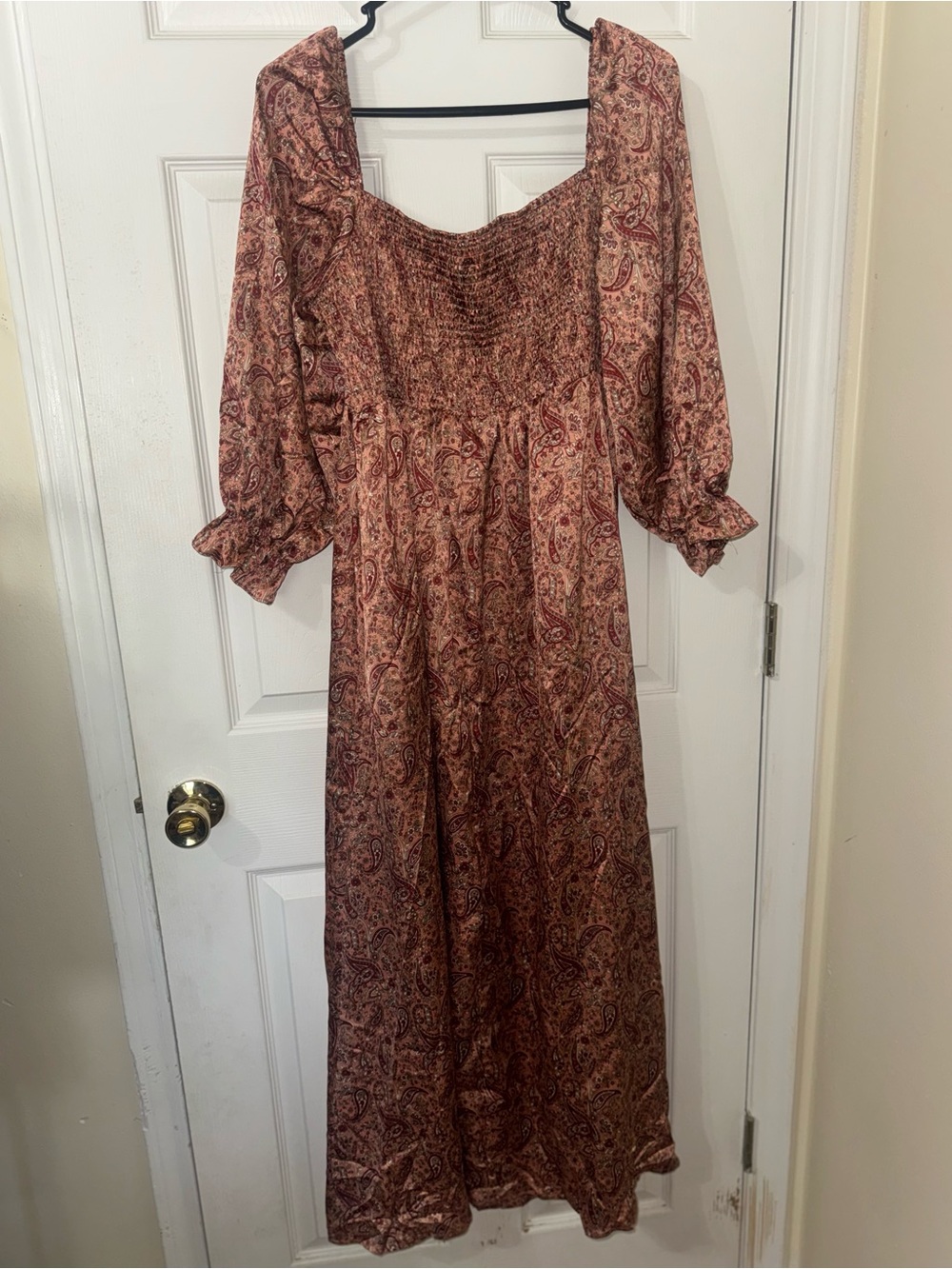 Paisley Maxi Dress in Rust and Burgundy by Pink Lily - Picture 6 of 8